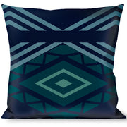 Buckle-Down Throw Pillow - Aztec3 Blues Throw Pillows Buckle-Down   