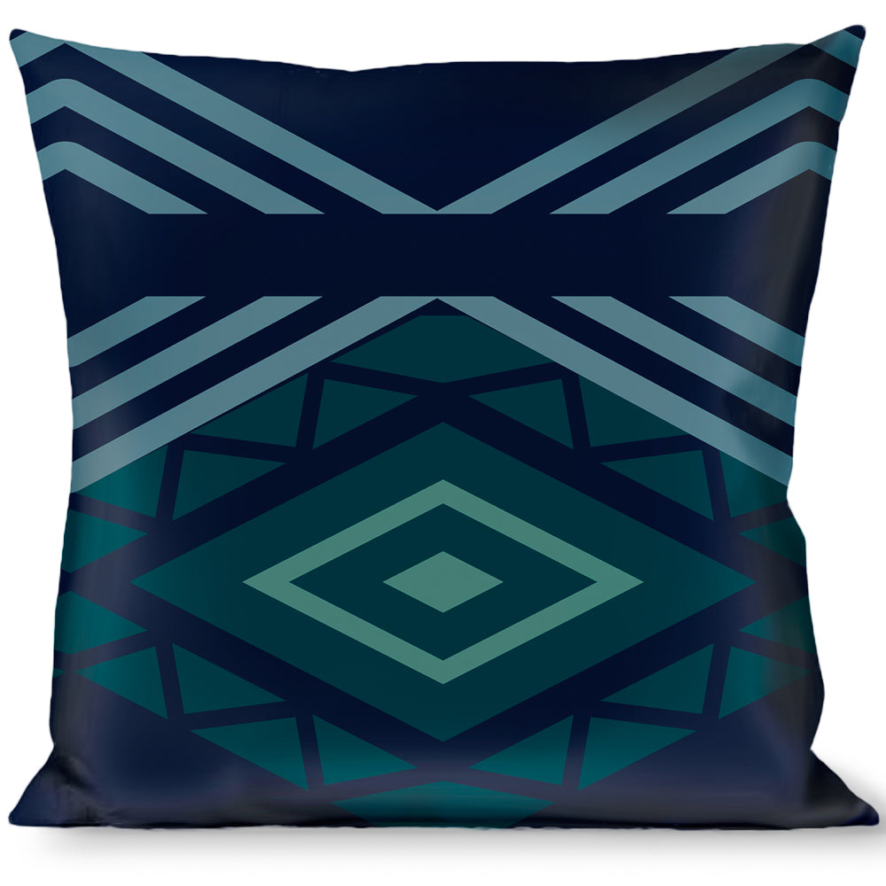 Buckle-Down Throw Pillow - Aztec3 Blues Throw Pillows Buckle-Down   