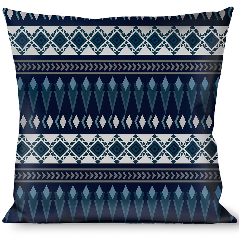 Buckle-Down Throw Pillow - Aztec4 Blues/White/Gray Throw Pillows Buckle-Down   