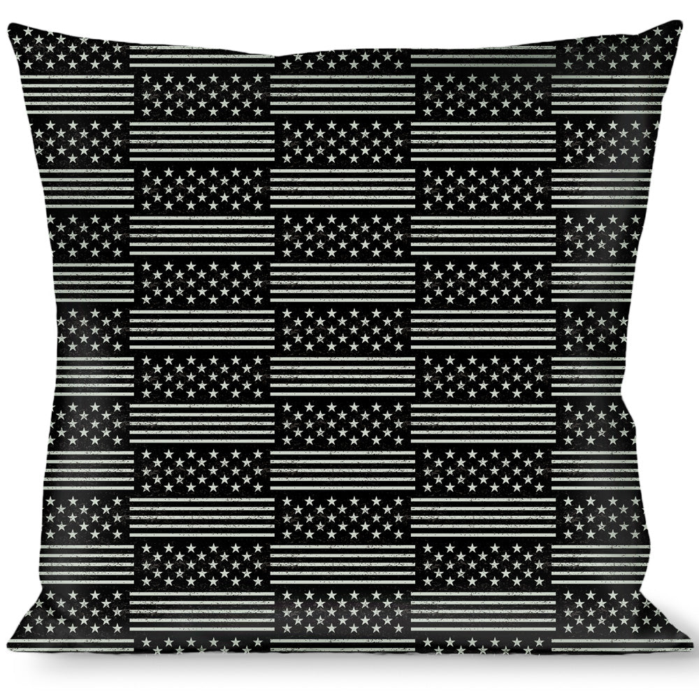 Buckle-Down Throw Pillow - Americana Stars & Stripes2 Weathered Black/Gray Throw Pillows Buckle-Down   