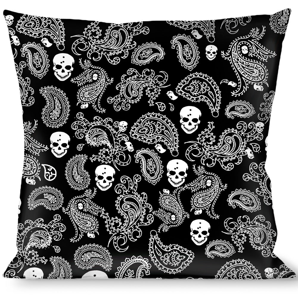 Buckle-Down Throw Pillow - Bandana/Skulls Black/White Throw Pillows Buckle-Down   