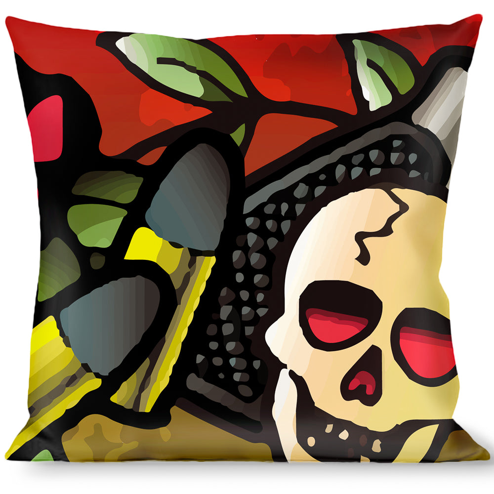 Buckle-Down Throw Pillow - Born to Raise Hell Red Throw Pillows Buckle-Down   