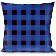 Buckle-Down Throw Pillow - Buffalo Plaid Black/Blue Throw Pillows Buckle-Down   