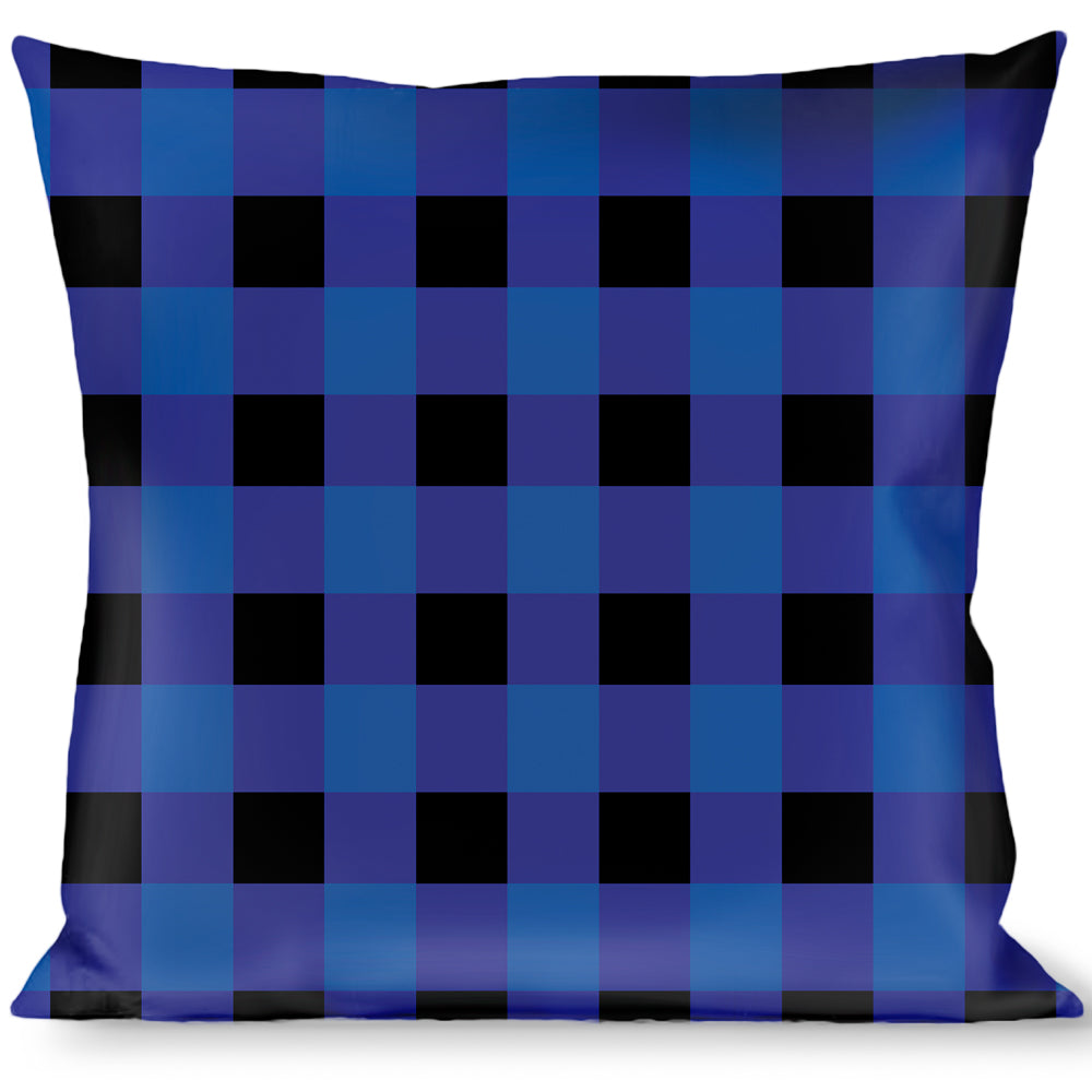 Buckle-Down Throw Pillow - Buffalo Plaid Black/Blue Throw Pillows Buckle-Down   
