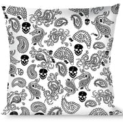 Buckle-Down Throw Pillow - Bandana/Skulls White/Black Throw Pillows Buckle-Down   