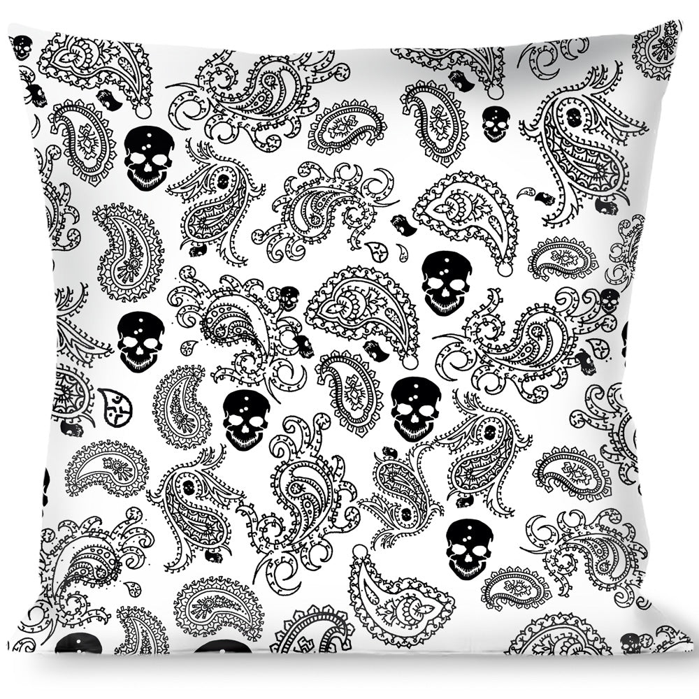 Buckle-Down Throw Pillow - Bandana/Skulls White/Black Throw Pillows Buckle-Down   