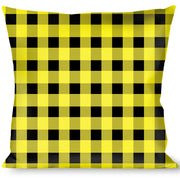 Buckle-Down Throw Pillow - Buffalo Plaid Black/Neon Yellow Throw Pillows Buckle-Down   