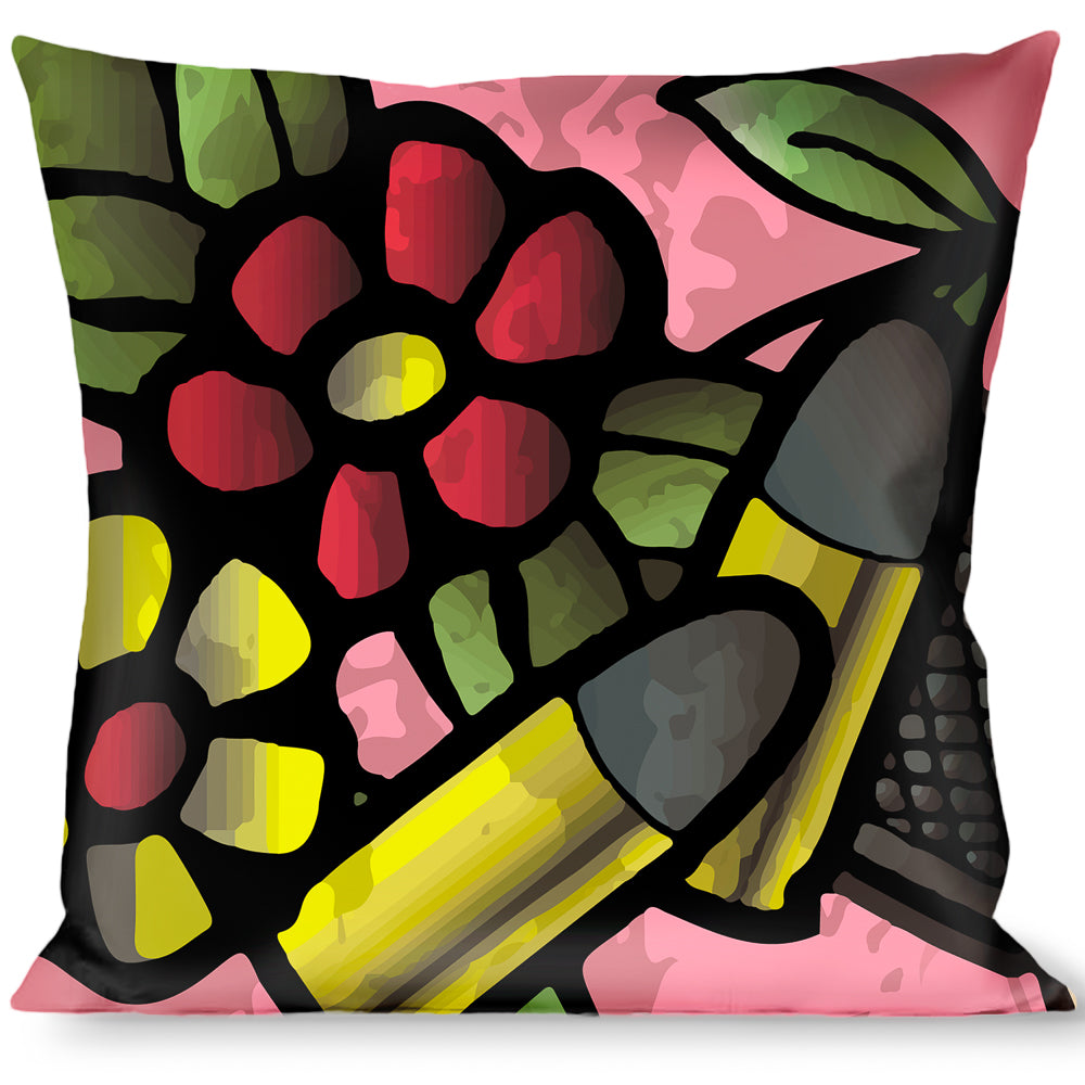 Buckle-Down Throw Pillow - Born to Raise Hell C/U Pink Throw Pillows Buckle-Down   