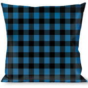 Buckle-Down Throw Pillow - Buffalo Plaid Black/Turquoise Throw Pillows Buckle-Down   
