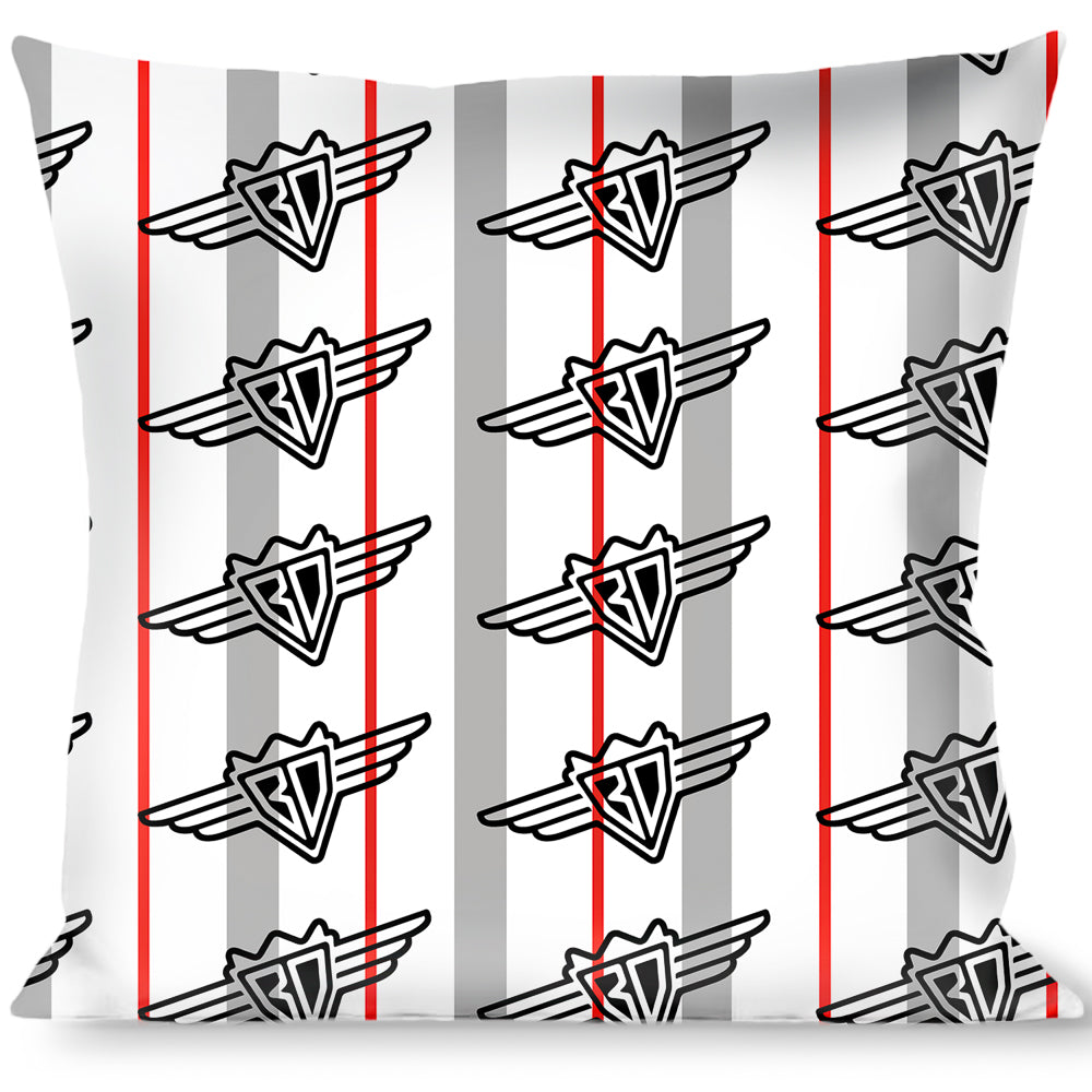 Buckle-Down Throw Pillow - BD Plaid White/Gray/Red Throw Pillows Buckle-Down   