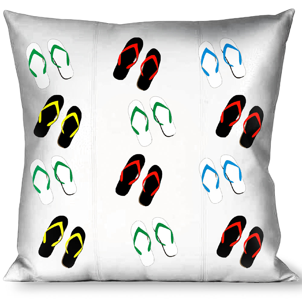 Buckle-Down Throw Pillow - Beach Flip Flops Throw Pillows Buckle-Down   