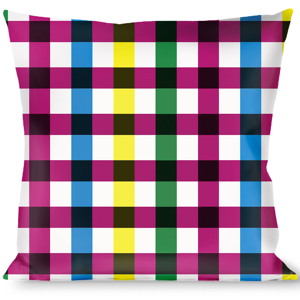 Buckle-Down Throw Pillow - Buffalo Plaid White/Multi Color Throw Pillows Buckle-Down   
