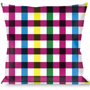 Buckle-Down Throw Pillow - Buffalo Plaid White/Multi Color Throw Pillows Buckle-Down   