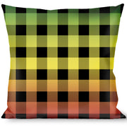 Buckle-Down Throw Pillow - Buffalo Plaid Rasta Throw Pillows Buckle-Down   