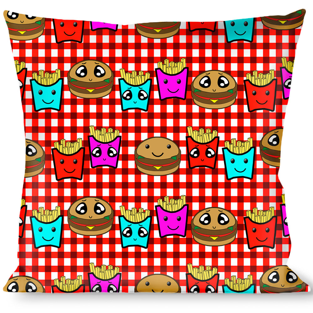 Buckle-Down Throw Pillow - Burger & Fries Cartoon Throw Pillows Buckle-Down   