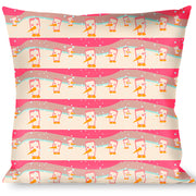 Buckle-Down Throw Pillow - Block Penguins Mauve Throw Pillows Buckle-Down   