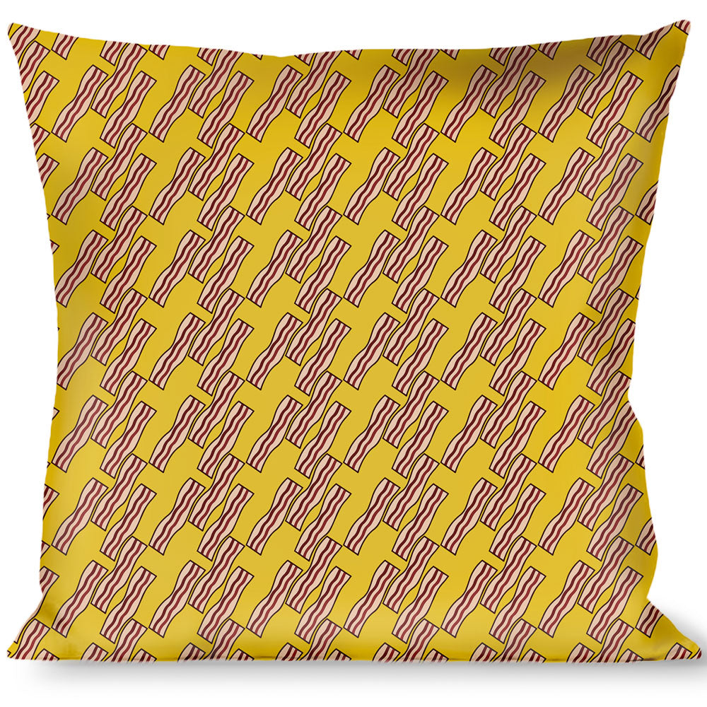 Buckle-Down Throw Pillow - Bacon Cartoon Yellow Throw Pillows Buckle-Down   