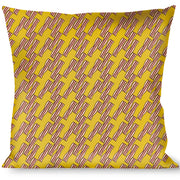 Buckle-Down Throw Pillow - Bacon Cartoon Yellow Throw Pillows Buckle-Down   