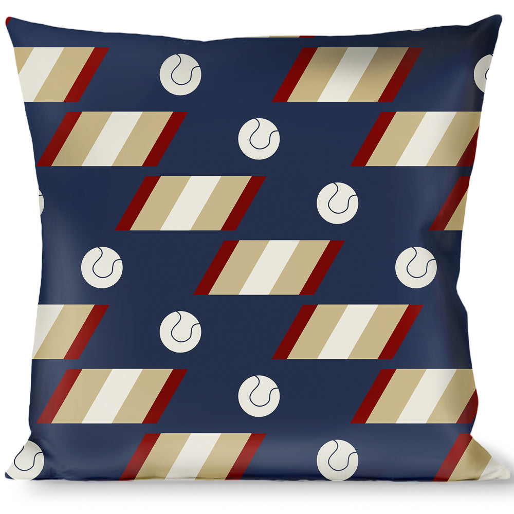 Buckle-Down Throw Pillow - Ball/Stripes Tan/Blue/Burgundy Throw Pillows Buckle-Down   