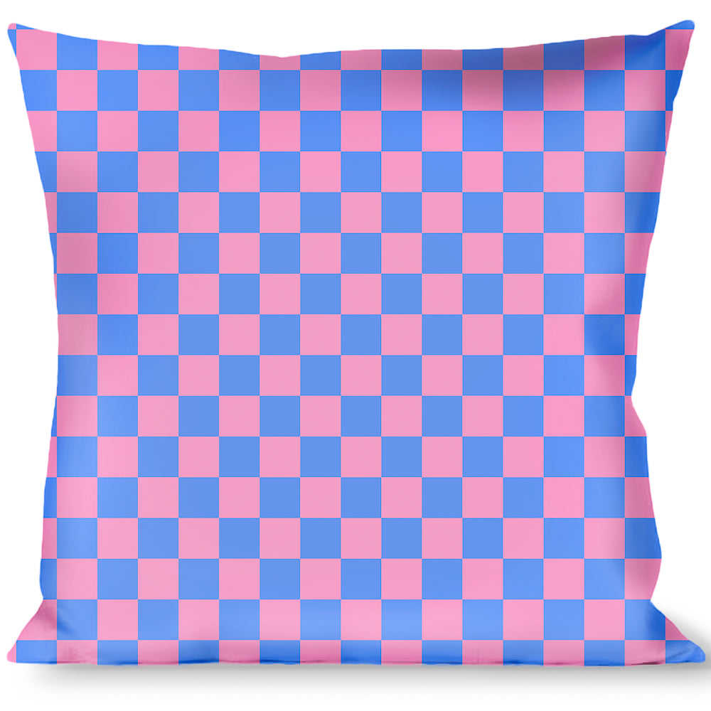 Buckle-Down Throw Pillow - Checker Baby Pink/Baby Blue Throw Pillows Buckle-Down   