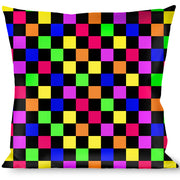 Buckle-Down Throw Pillow - Checker Black/Multi Neon Throw Pillows Buckle-Down   
