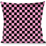 Buckle-Down Throw Pillow - Checker Black/Baby Pink Throw Pillows Buckle-Down   