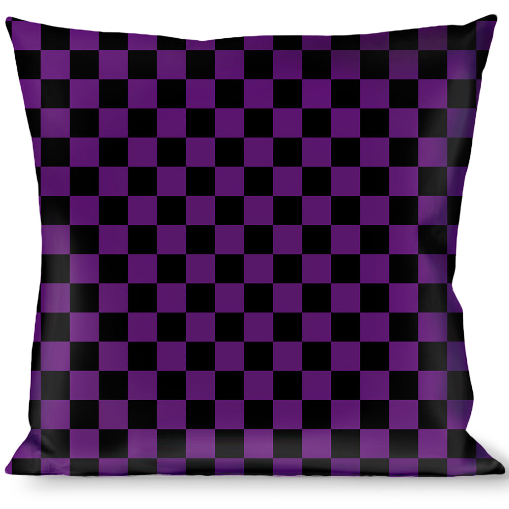 Buckle-Down Throw Pillow - Checker Black/Purple Throw Pillows Buckle-Down   