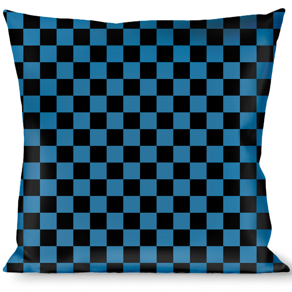 Buckle-Down Throw Pillow - Checker Black/Turquoise Throw Pillows Buckle-Down   