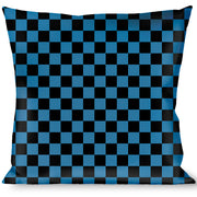 Buckle-Down Throw Pillow - Checker Black/Turquoise Throw Pillows Buckle-Down   