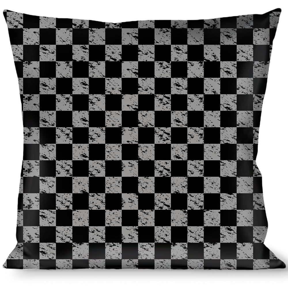Buckle-Down Throw Pillow - Checker Weathered Black/Gray Throw Pillows Buckle-Down   
