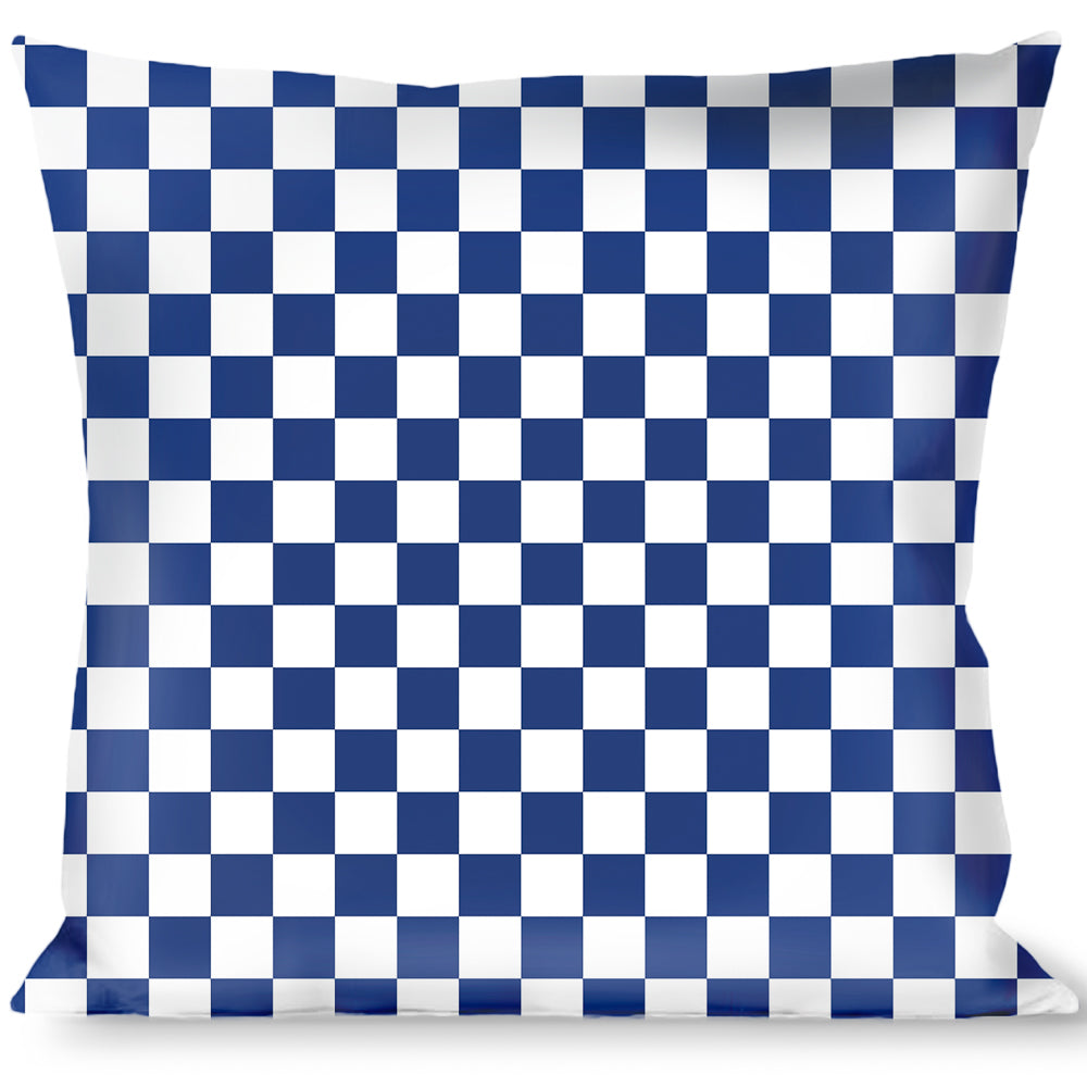 Buckle-Down Throw Pillow - Checker BlueKU/White Throw Pillows Buckle-Down   