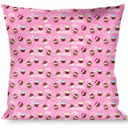 Buckle-Down Throw Pillow - Cupcake Swirls Pink/Multi Color Throw Pillows Buckle-Down   