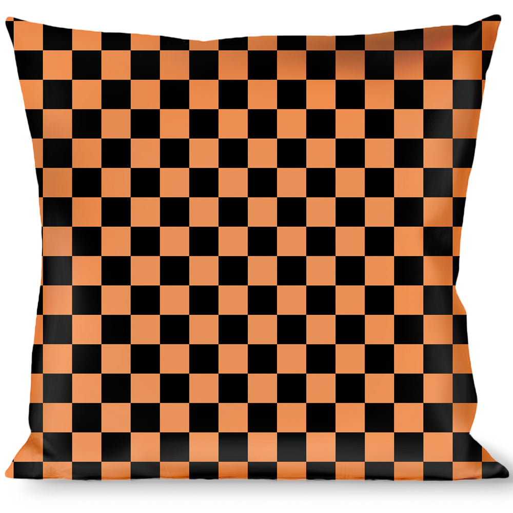 Buckle-Down Throw Pillow - Checker Orange/Blue Throw Pillows Buckle-Down   