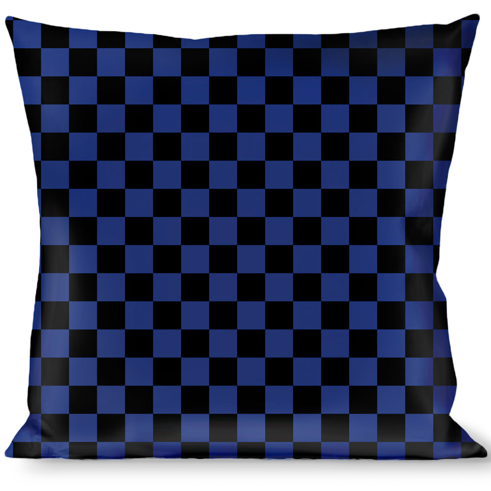 Buckle-Down Throw Pillow - Checker Black/Royal 288C Throw Pillows Buckle-Down   