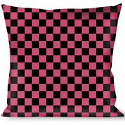 Buckle-Down Throw Pillow - Checker Black/Honeysuckle Red Throw Pillows Buckle-Down   