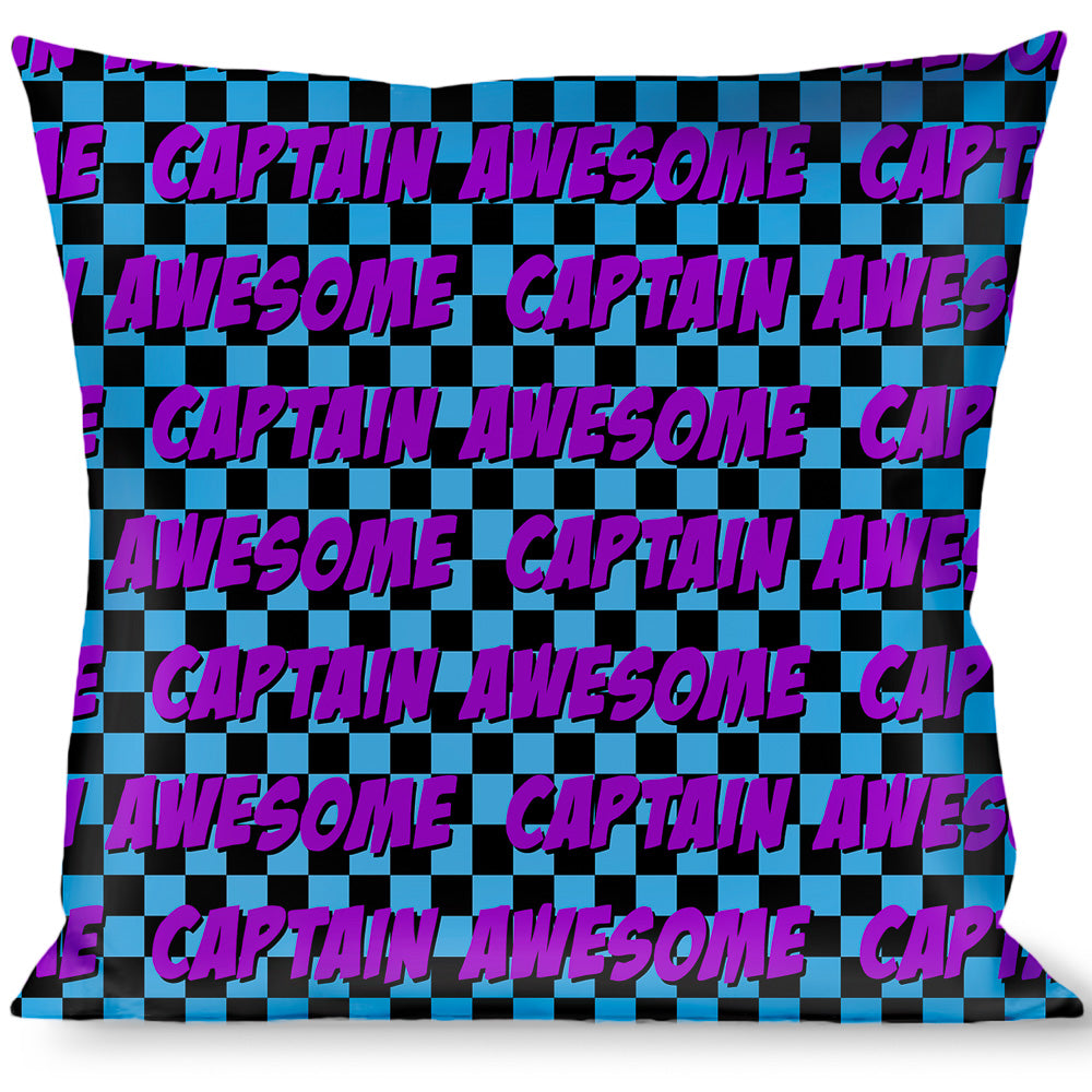 Buckle-Down Throw Pillow - CAPTAIN AWESOME Turquoise Checker/Fuchsia Throw Pillows Buckle-Down   