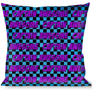 Buckle-Down Throw Pillow - CAPTAIN AWESOME Turquoise Checker/Fuchsia Throw Pillows Buckle-Down   