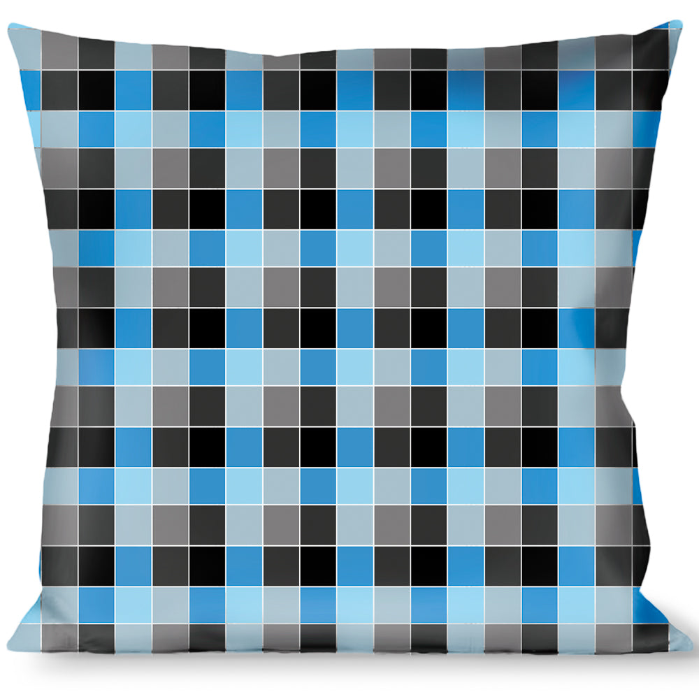 Buckle-Down Throw Pillow - Checker Mosaic Blue Throw Pillows Buckle-Down   