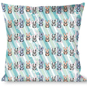 Buckle-Down Throw Pillow - Cute Bunnies Multi Pastel Throw Pillows Buckle-Down   