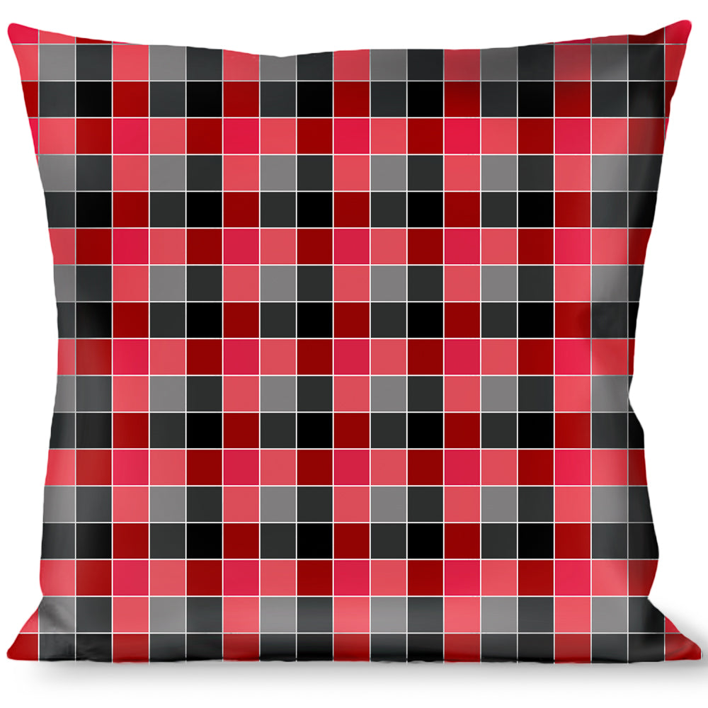 Buckle-Down Throw Pillow - Checker Mosaic Red Throw Pillows Buckle-Down   