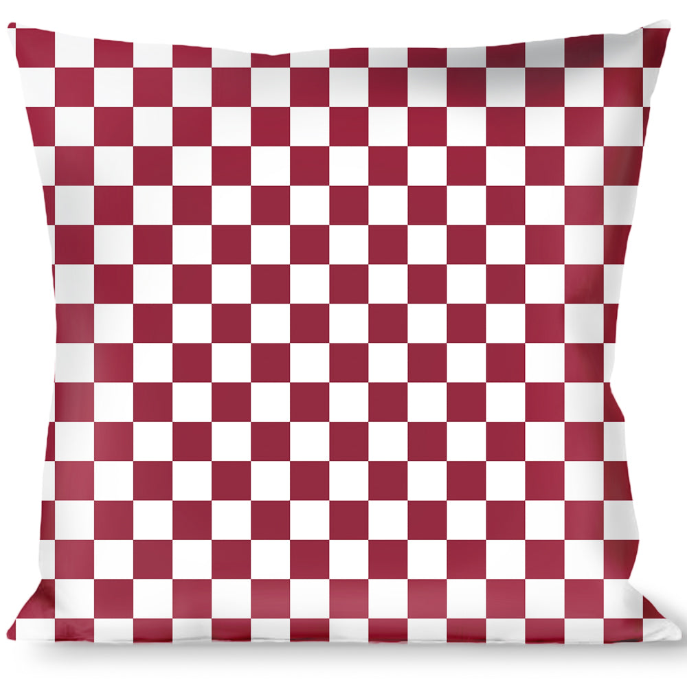 Buckle-Down Throw Pillow - Checker Crimson/White Throw Pillows Buckle-Down   