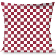 Buckle-Down Throw Pillow - Checker Crimson/White Throw Pillows Buckle-Down   