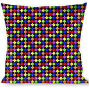 Buckle-Down Throw Pillow - Diamonds Black/Multi Neon Throw Pillows Buckle-Down   