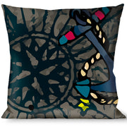 Buckle-Down Throw Pillow - Dead Men Tell No Tales Gray Throw Pillows Buckle-Down   