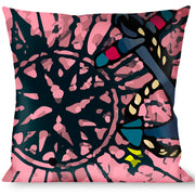 Buckle-Down Throw Pillow - Dead Men Tell No Tales Pink Throw Pillows Buckle-Down   