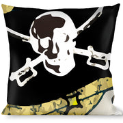 Buckle-Down Throw Pillow - Dead Men Tell No Tales Tan Throw Pillows Buckle-Down   
