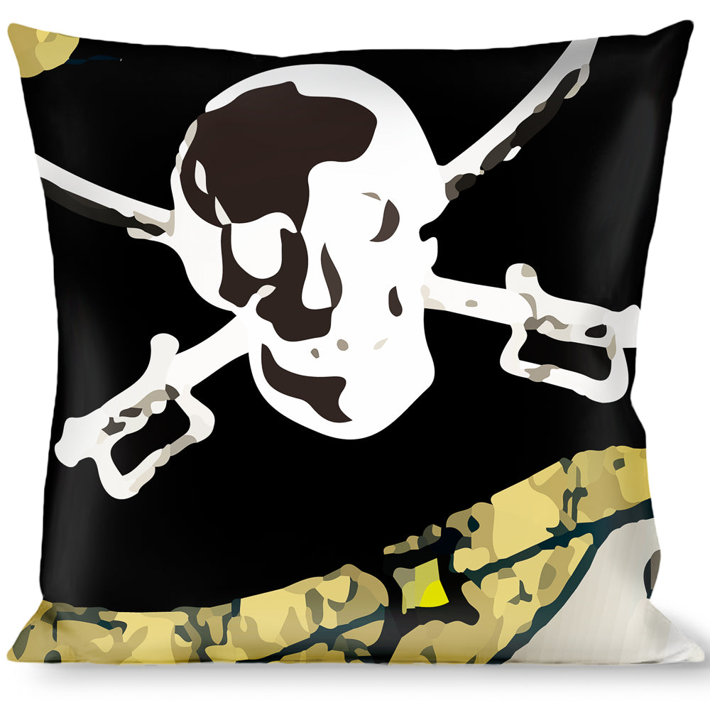 Buckle-Down Throw Pillow - Dead Men Tell No Tales Tan Throw Pillows Buckle-Down   