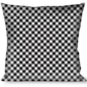 Buckle-Down Throw Pillow - Diagonal Buffalo Plaid Black/White Throw Pillows Buckle-Down   