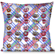 Buckle-Down Throw Pillow - Donuts & Coffee Cartoon Throw Pillows Buckle-Down   