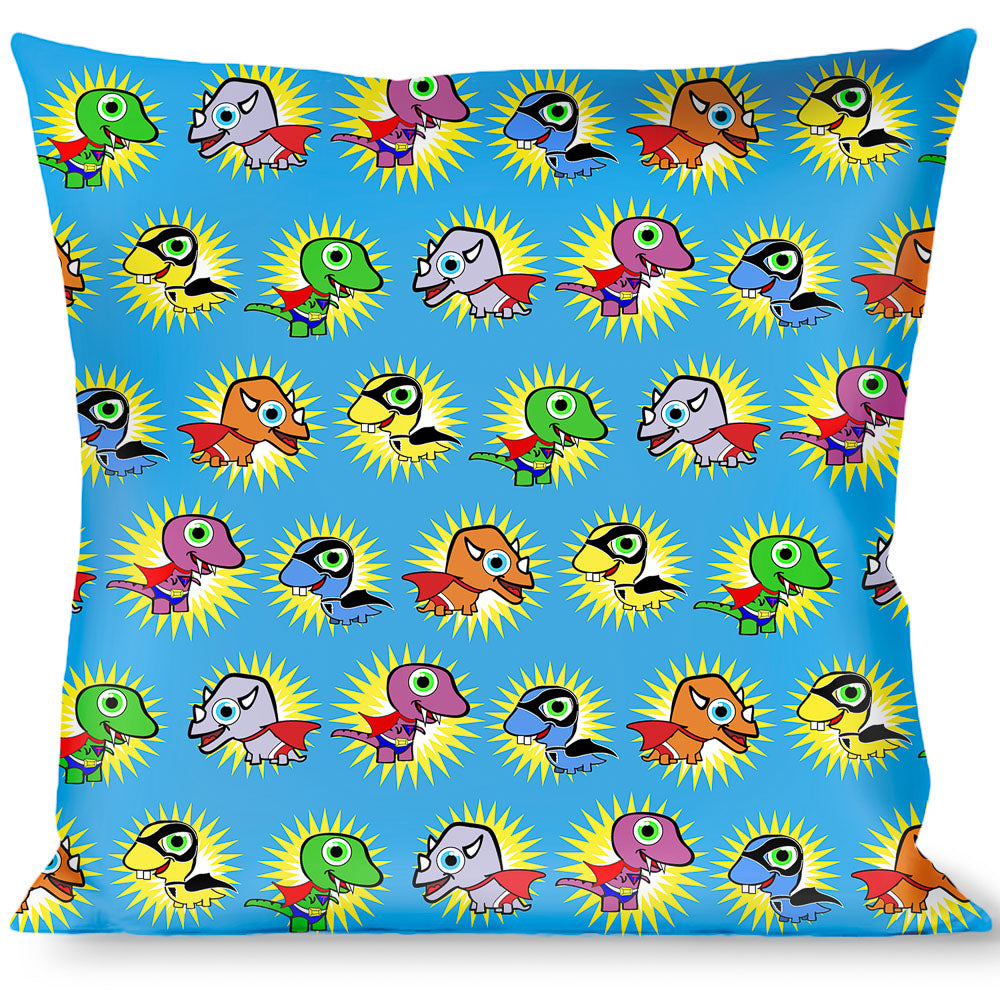 Buckle-Down Throw Pillow - Dinosaur Superhero Baby Blue Throw Pillows Buckle-Down   